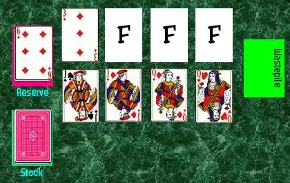 The initial layout in the game of Canfield.