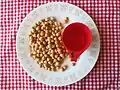 1 cup of legumes or beans, e.g. chickpeas
