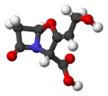 ball-and-stick model of clavulanic acid