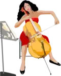 Draw female cello player