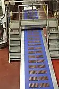 Step 7: The chocolate is left cool on conveyor belts before being packaged