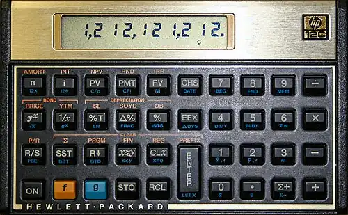 A financial calculator.