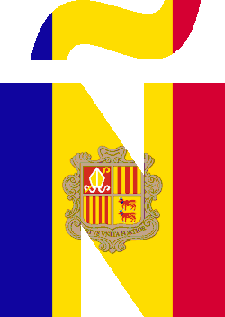 Ñ textured with flags of Spanish speaking countries.