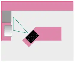 2 axes which include an island; in this case there is not a 90°, but a 45° angle