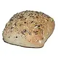 A bread seasoned with sesame seeds