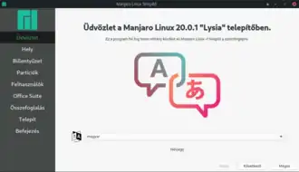 Manjaro Linux installer in Hungarian language