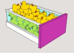 To prevent loose contents from falling out, there are optional glass side pieces available.