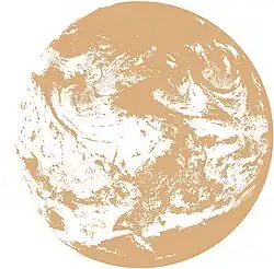 Mother series style logo, a stylized version of the Blue Marble by NASA. Mother 3 has a different logo then the overall series.