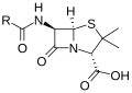 skeletal formula of the penicillin nucleus