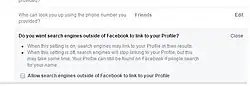 Screenshot of Facebook privacy settings section.