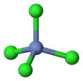 tetrahedral: tetrachloronickelate(II), [NiCl4]2−