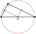 The circumcenter of a right triangle is on the hypotenuse