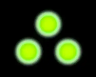 Trifocal Goggles with three illuminated lenses and a green glow in the dark, a symbol commonly associated with Splinter Cell.