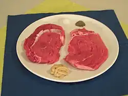 5. meat, mustard, salt, and pepper