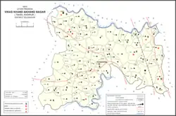 Map showing Raipur (#185) in Akhand Nagar CD block