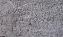 Some of the carvings in the Angono Petroglyphs, the oldest rock art in the Philippines