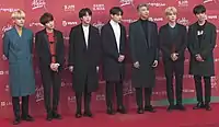 BTS on the Golden Disc Awards red carpet in 2019