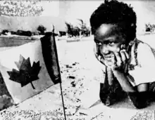 Turks and Caicos Islander with a Canadian Flag