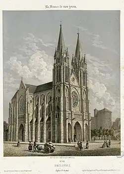 The former spires of the church