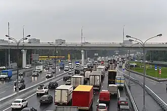 Right-hand traffic in Moscow, Russia