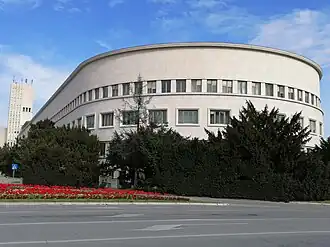 Danube Banovina Palace stripped classicism by Dragiša Brašovan in Novi Sad, 1939