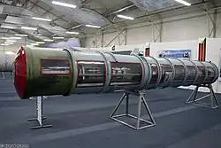 Transport-launch container with a 5V55 surface-to-air missile for the S-300P.