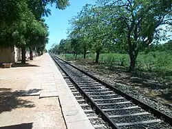 Railway track passing through the middle of Arumuganeri to the coast