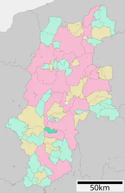 Location of Miyada in Nagano Prefecture