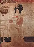Mural Painting of a woman from Tomb of Wang Ch'u-chih (王處直), Five Dynasties and Ten Kingdoms.