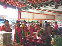 Folk Taoists officiating a ceremony in Taichung.