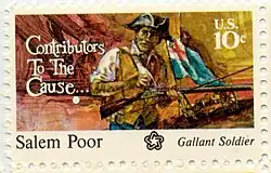 Salem Poor participated at the Battle of Bunker Hill and was credited with fatally wounding British officer James Abercrombie.