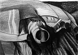 Hooding, 1978, charcoal 61 x 86&nbsp;cm