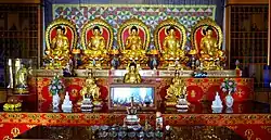 Statues of the Five Tathagathas, Tri Ratna Buddhist Centre, Pekanbaru, Sumatra