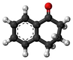 Ball-and-stick model of the 1-tetralone molecule