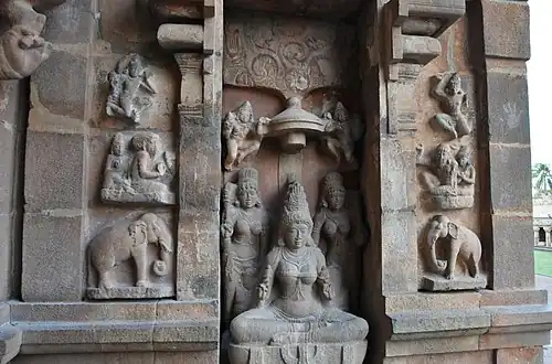Lakshmi statue, a Vaishnava sculpture reverentially displayed