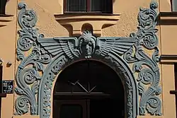 Cat House main entrance with Art Nouveau decorations