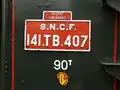 Plates on 141 TB 407, showing her old shed: Nogent-Vincennes