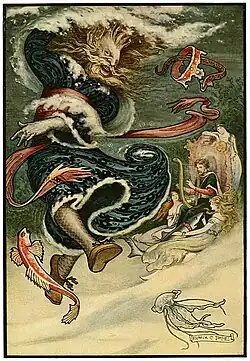 The Water Tsar dances. Illustration for Russian Fairy Book (1916)