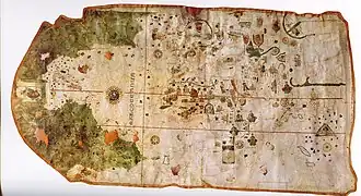 The world map by Juan de la Cosa, dated 1500, is the oldest nautical chart depicting Brazil