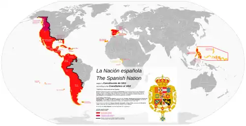 Map of the Spanish Monarchy, including the Patriot governments