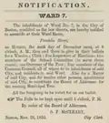 Notice of municipal election, Ward 7, 1855