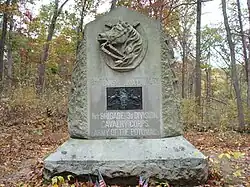 cavalry monument in woods