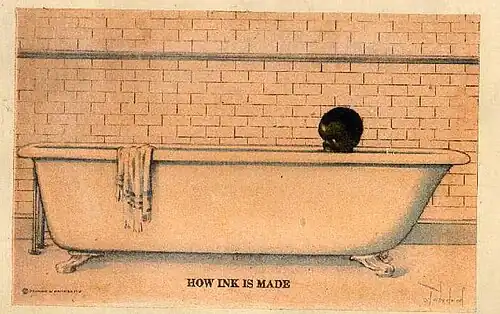 "How Ink Is Made" postcard, published  1900