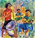 Fijian String Band by Peter Graham 1956 W/C and ink on paper 43 x 39&nbsp;cm