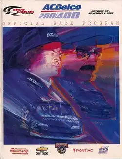 The 1998 AC Delco 400 program cover, featuring Dale Earnhardt Jr. and Dale Earnhardt.