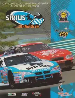 The 2003 Sirius Satellite Radio at The Glen program cover.