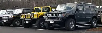 Hummer H3, Hummer H1, and Hummer H2 comparison