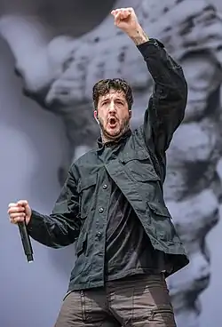 Carlile performing with Of Mice & Men in 2016