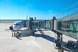Jet bridge at the airport