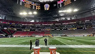 Michigan sideline view